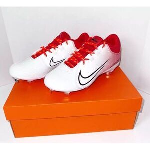 Nike Womens Hyperdiamond 4 Pro Metal Fastpitch Softball Cleats Red White Sz 8.5